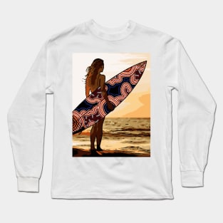 Aboriginal Art - Surf Up Australia Small Long Sleeve T-Shirt